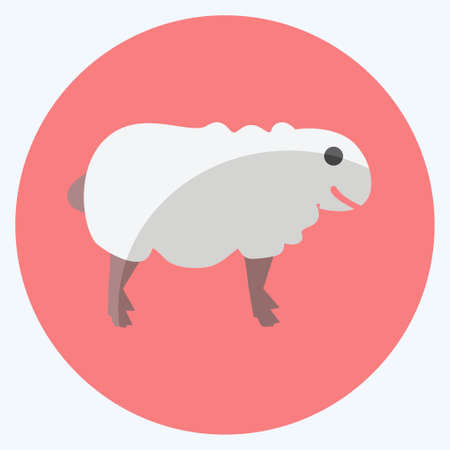 Sheep Icon in trendy flat style isolated on soft blue backgroundのイラスト素材