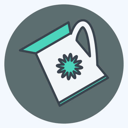 Watering Plants Icon in trendy color mate style isolated on soft blue backgroundのイラスト素材