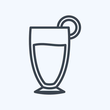 Craft Beer Icon in trendy line style isolated on soft blue backgroundのイラスト素材