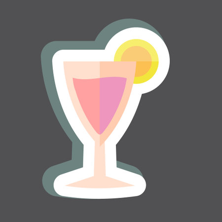 Cosmopolitan Sticker in trendy isolated on black backgroundのイラスト素材