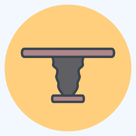 Cafe Table Icon in trendy color mate style isolated on soft blue backgroundのイラスト素材