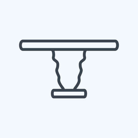 Cafe Table Icon in trendy line style isolated on soft blue backgroundのイラスト素材