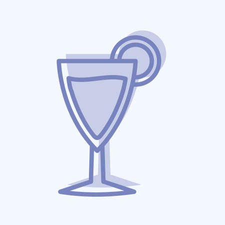 Cosmopolitan Icon in trendy two tone style isolated on soft blue backgroundのイラスト素材