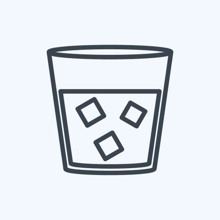 White Russian Drink Icon in trendy line style isolated on soft blue backgroundWhite Russian Drink Icon in trendy long shadow style isolated on soft blue backgroundのイラスト素材