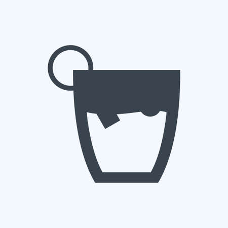 Whiskey Sour Icon in trendy glyph style isolated on soft blue backgroundのイラスト素材