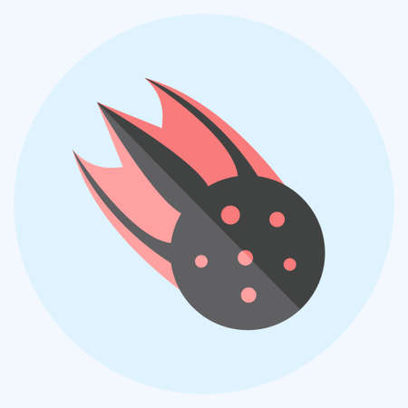Falling Asteroid Icon in trendy flat style isolated on soft blue backgroundのイラスト素材