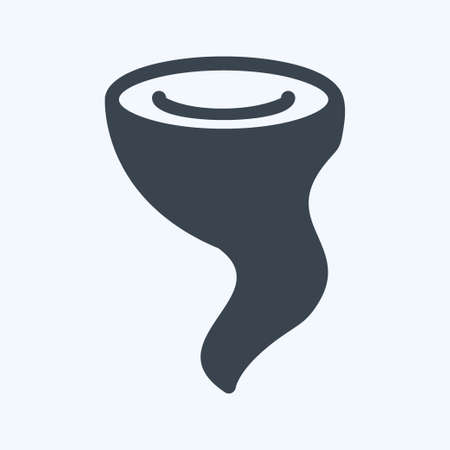 Hurricane Icon in trendy glyph style isolated on soft blue backgroundのイラスト素材
