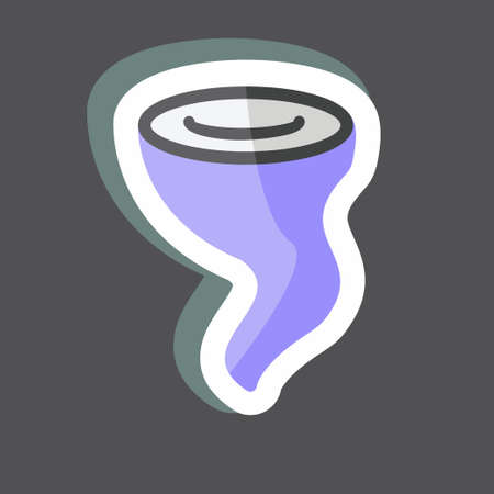 Hurricane Sticker in trendy isolated on black backgroundのイラスト素材