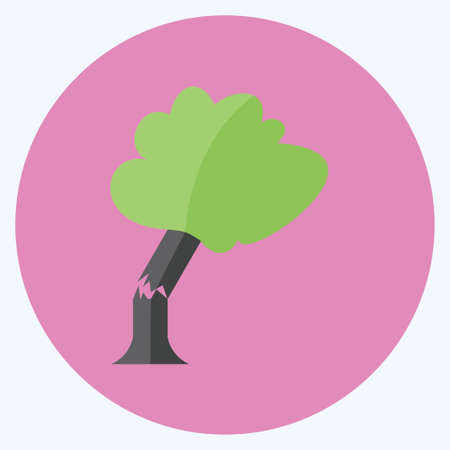 Tree Falling Icon in trendy flat style isolated on soft blue backgroundのイラスト素材