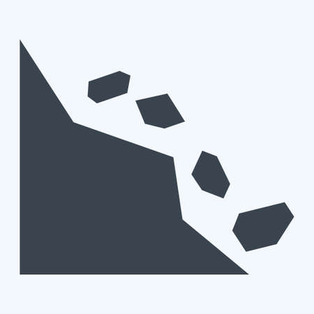 Landslide Icon in trendy glyph style isolated on soft blue backgroundのイラスト素材