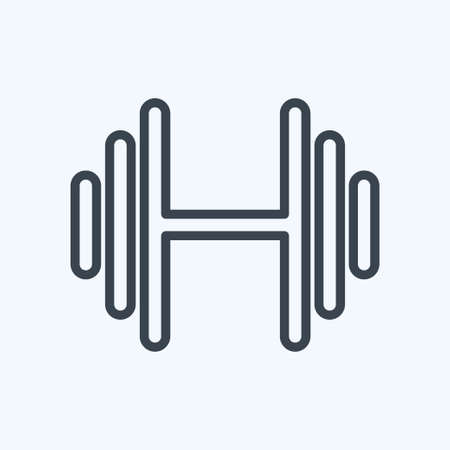 Cuff Links Icon in trendy line style isolated on soft blue backgroundのイラスト素材