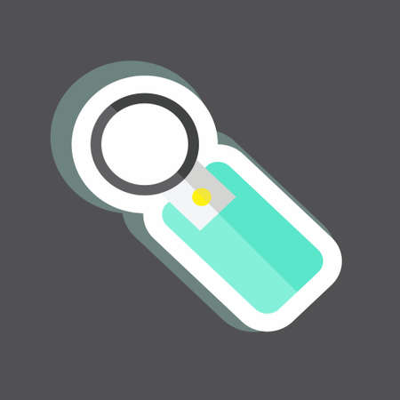 Key Chain Sticker in trendy isolated on black backgroundのイラスト素材
