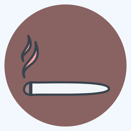 Cigar Icon in trendy color mate style isolated on soft blue backgroundのイラスト素材
