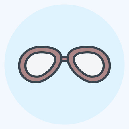 Vintage Glasses Icon in trendy color mate style isolated on soft blue backgroundのイラスト素材