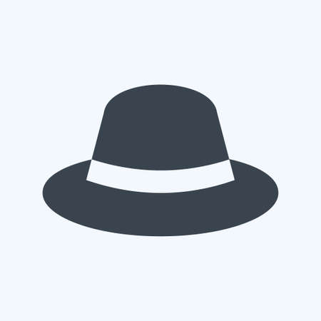 Hat Icon in trendy glyph style isolated on soft blue backgroundのイラスト素材