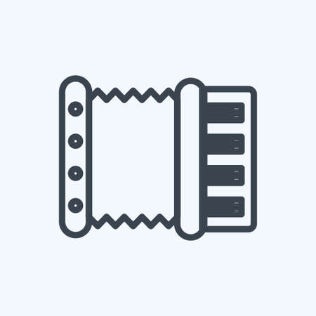 Accordion Icon in trendy line style isolated on soft blue backgroundのイラスト素材