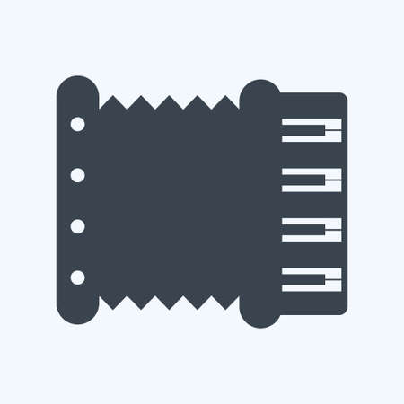 Accordion Icon in trendy glyph style isolated on soft blue backgroundのイラスト素材