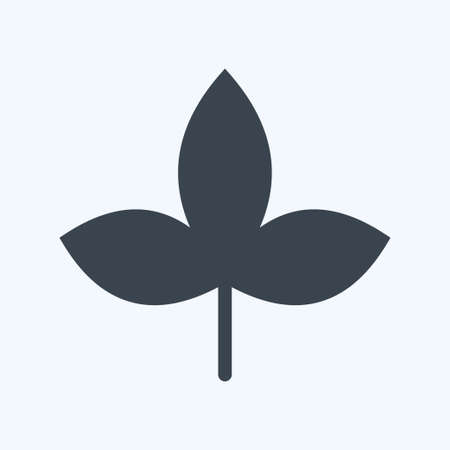 Autumn Leaf Icon in trendy glyph style isolated on soft blue backgroundのイラスト素材