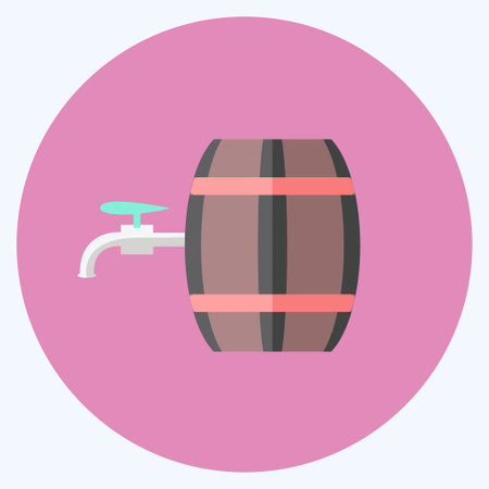 Barrel with Tap Icon in trendy flat style isolated on soft blue backgroundのイラスト素材