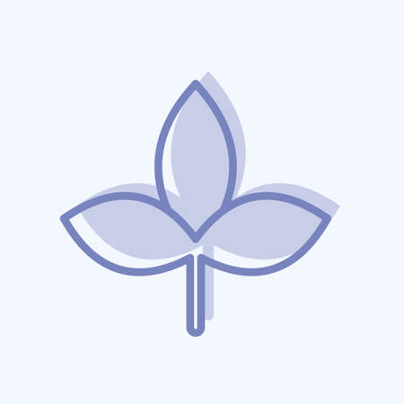 Autumn Leaf Icon in trendy two tone style isolated on soft blue backgroundのイラスト素材