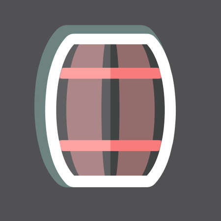 Barrel Sticker in trendy isolated on black backgroundのイラスト素材