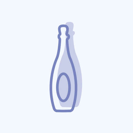 Bottle Icon in trendy two tone style isolated on soft blue backgroundのイラスト素材