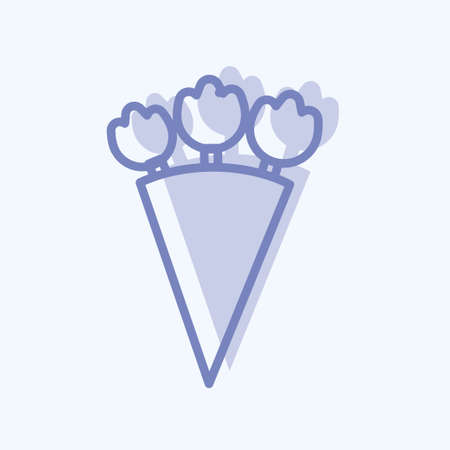 Bouquet Icon in trendy two tone style isolated on soft blue backgroundのイラスト素材