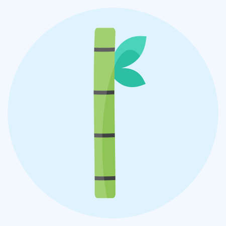 Bamboo Stick Icon in trendy flat style isolated on soft blue backgroundのイラスト素材