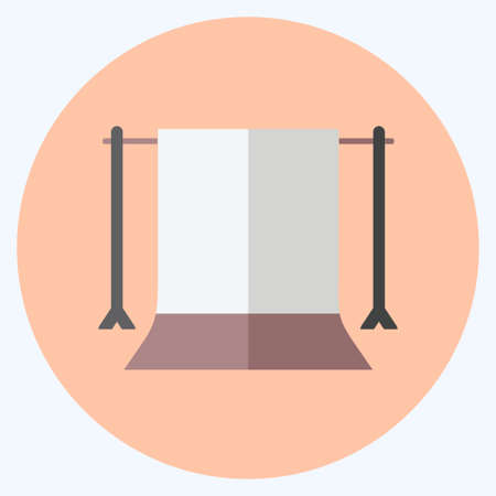 Back Stand Icon in trendy flat style isolated on soft blue backgroundのイラスト素材