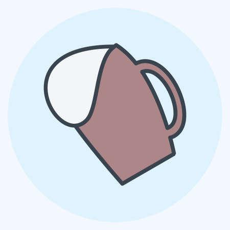 Beers Toasting Icon in trendy color mate style isolated on soft blue backgroundのイラスト素材