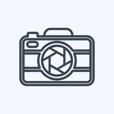 Camera I Icon in trendy line style isolated on soft blue backgroundのイラスト素材
