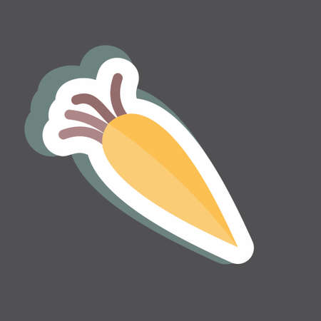 Carrots Sticker in trendy isolated on black backgroundのイラスト素材