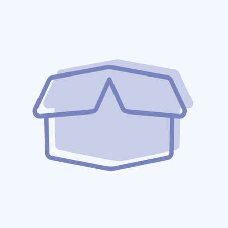 Box Icon in trendy two tone style isolated on soft blue backgroundのイラスト素材