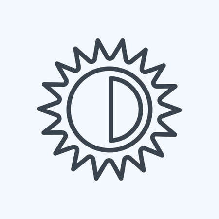 Contrast Icon in trendy line style isolated on soft blue backgroundのイラスト素材