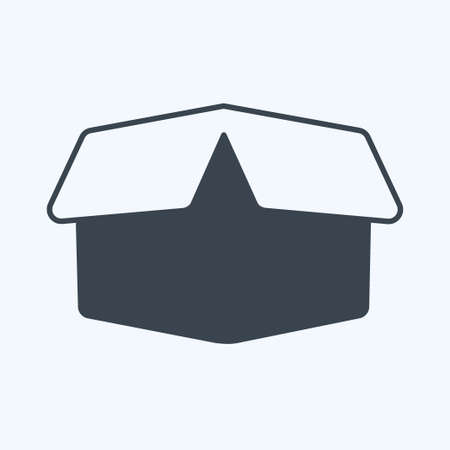 Box Icon in trendy glyph style isolated on soft blue backgroundのイラスト素材