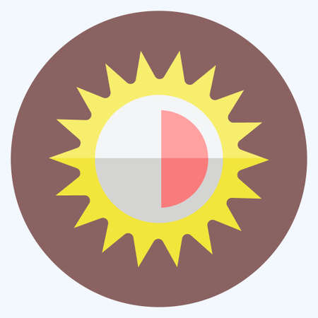Contrast Icon in trendy flat style isolated on soft blue backgroundのイラスト素材