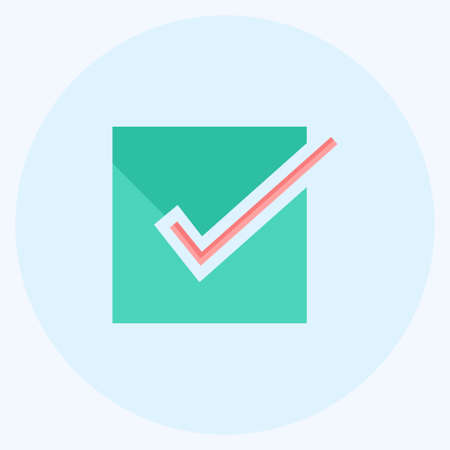 Confirm Order Icon in trendy flat style isolated on soft blue background