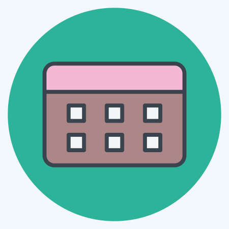 Calendar Icon in trendy color mate style isolated on soft blue backgroundのイラスト素材