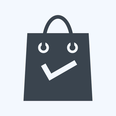 Checkout Icon in trendy glyph style isolated on soft blue backgroundのイラスト素材