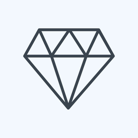 Diamond Icon in trendy line style isolated on soft blue backgroundのイラスト素材