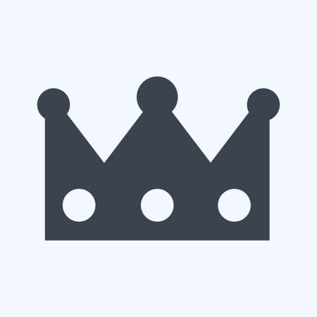 Crown Icon in trendy glyph style isolated on soft blue backgroundのイラスト素材
