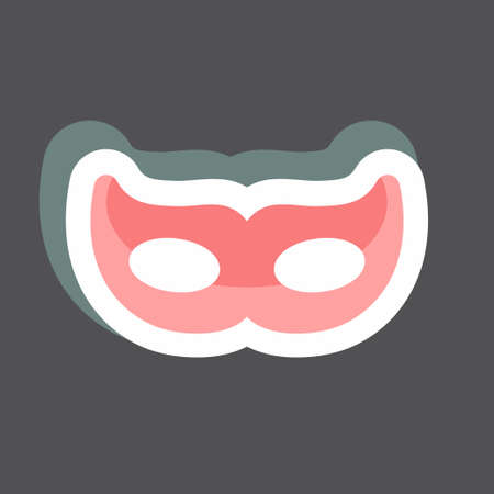 Eyes Mask Sticker in trendy isolated on black backgroundのイラスト素材