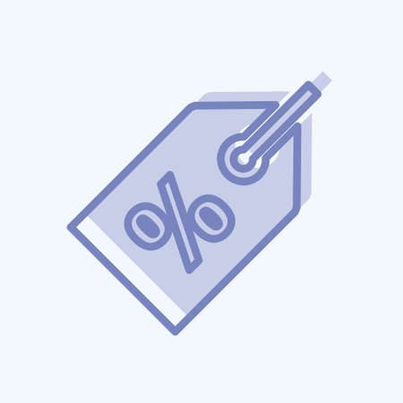 Discount Tag II Icon in trendy two tone style isolated on soft blue backgroundのイラスト素材