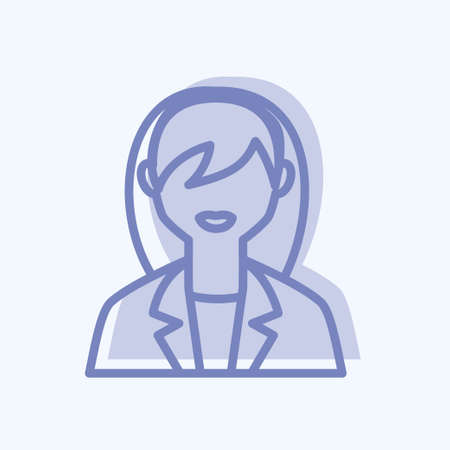 Eating Icon in trendy two tone style isolated on soft blue backgroundのイラスト素材