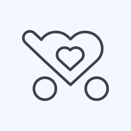Favorite Icon in trendy line style isolated on soft blue backgroundのイラスト素材