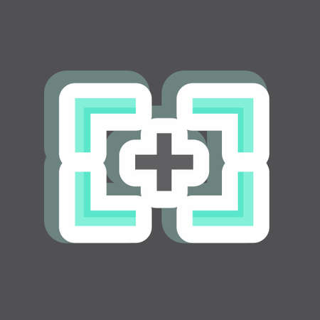 Focus I Sticker in trendy isolated on black backgroundのイラスト素材