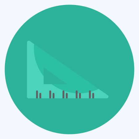 Triangle Ruler Icon in trendy flat style isolated on soft blue backgroundのイラスト素材