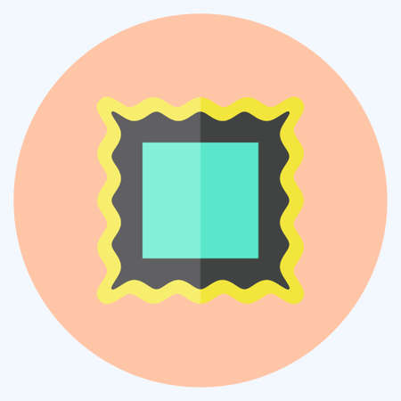 Frame I Icon in trendy flat style isolated on soft blue backgroundのイラスト素材