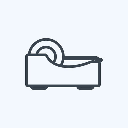 Tape Icon in trendy line style isolated on soft blue backgroundのイラスト素材