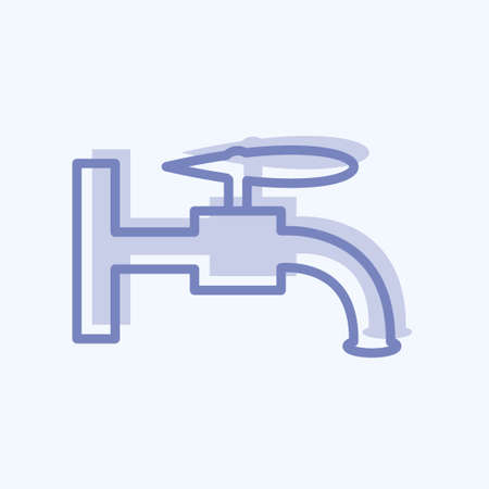 Tap Icon in trendy two tone style isolated on soft blue backgroundのイラスト素材